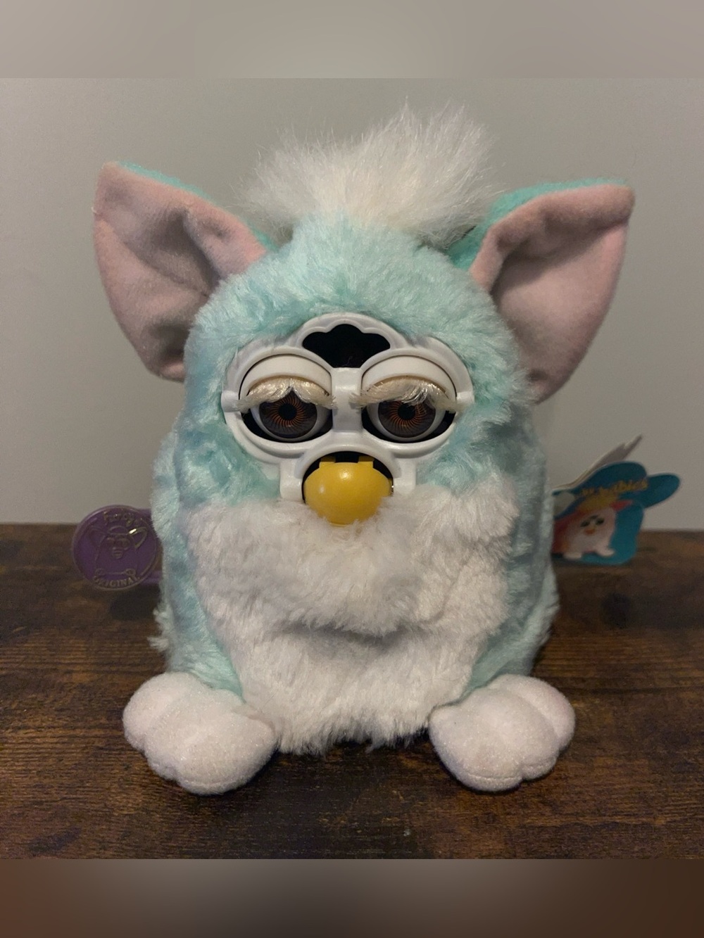 Vintage 1999 Tiger Electronics Furby Baby Mint Green Gen 1 For Parts or Repair